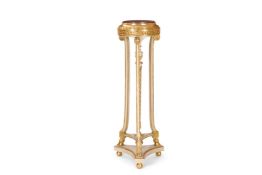 A CREAM PAINTED AND GILTWOOD TORCHERE IN THE GEORGE III STYLE, 20TH CENTURY