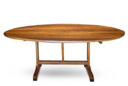 A FRENCH ELM OVAL 'WINE TASTING' TABLE, SECOND HALF 19TH CENTURY
