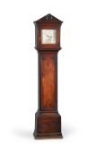 AN UNUSUAL GEORGE III SMALL OAK CASED EIGHT-DAY LONGCASE TIMEPIECE WITH REGULATOR-TYPE DIAL