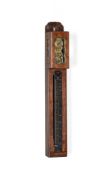 A JAPANESE ‘SHAKU DOKEI’ ELM WOOD CASED WALL HUNG PILLAR TIMEPIECE