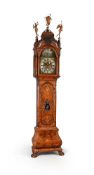 AN IMPRESSIVE DUTCH INLAID WALNUT AUTOMATON MUSICAL CALENDAR LONGCASE CLOCK WITH MOONPHASE