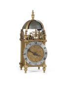 A FINE AND RARE CHARLES I BRASS 'FIRST PERIOD' LANTERN CLOCK OF SLIGHTLY LARGER PROPORTIONS