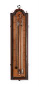 A RARE GEORGE III MAHOGANY CASED MERCURY AMONTONS-TYPE MULTI-TUBE BAROMETER