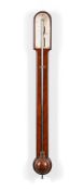 A GEORGE III MAHOGANY MERCURY STICK BAROMETER
