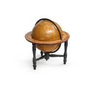 A VICTORIAN 12 INCH LIBRARY TABLE GLOBE