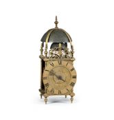 A FINE FRENCH BRASS LANTERN CLOCK WITH PASSING HALF-HOUR STRIKE