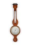 Y A REGENCY INLAID MAHOGANY MERCURY WHEEL BAROMETER