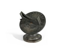 A RARE GEORGE V PATINATED BRONZE HELIO-CHRONOMETER OR ‘SOL-HOROMETER’
