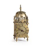 A FINE WILLIAM III BRASS LANTERN CLOCK