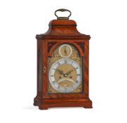 A GEORGE III FIGURED MAHOGANY TABLE/BRACKET CLOCK