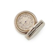 AN EDWARDIAN SILVER-CASED ANEROID BAROMETER WITH THERMOMETER AND ALTIMETER SCALE