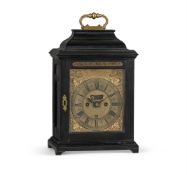 Y A QUEEN ANNE EBONY TABLE CLOCK