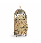 A GEORGE II BRASS LANTERN CLOCK