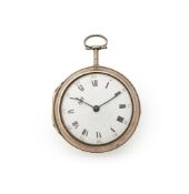 A WILLIAM III SILVER CASED VERGE POCKET WATCH
