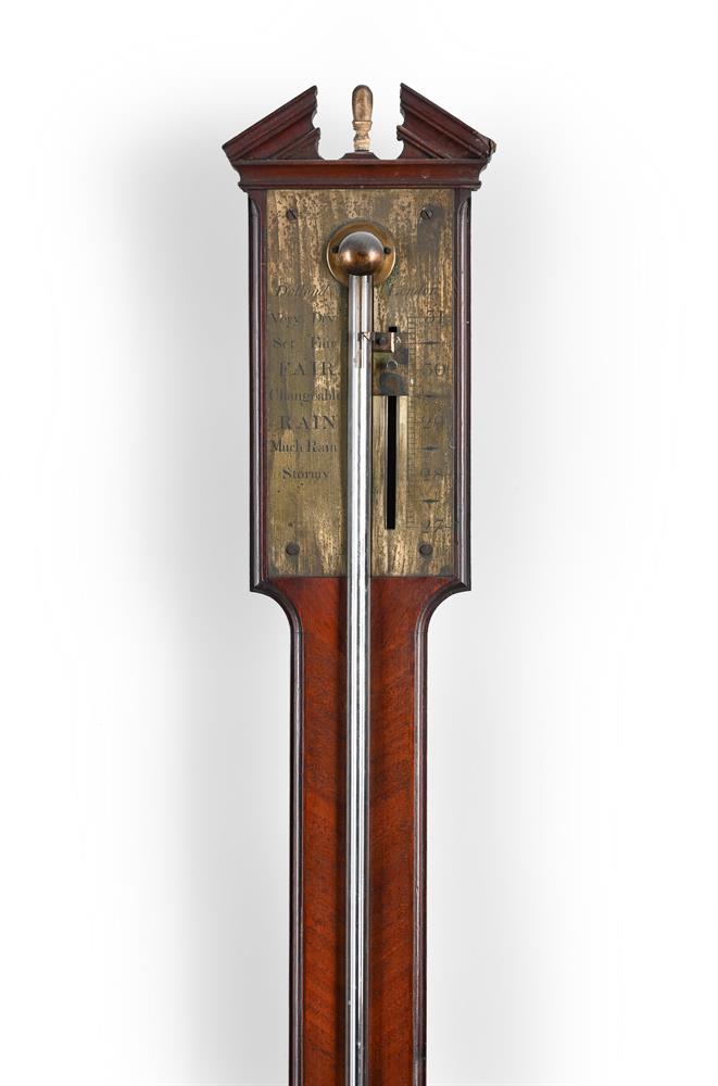 A GEORGE III MAHOGANY MERCURY STICK BAROMETER - Image 2 of 2
