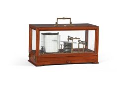 AN EDWARDIAN MAHOGANY CASED BAROGRAPH