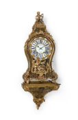 Y A FRENCH LOUIS XV ORMOLU MOUNTED BOULLE BRACKET CLOCK WITH WALL BRACKET EN SUITE
