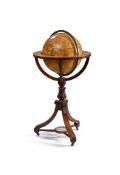 A WILLIAM IV 15-INCH FLOOR-STANDING LIBRARY GLOBE