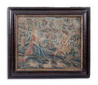 TWO FRAMED NEEDLEPOINT PICTURES, LATE 17TH OR EARLY 18TH CENTURY