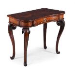Y AN ITALIAN ROSEWOOD, WALNUT AND CEDAR SERPENTINE SIDE TABLE, LATE 18TH CENTURY