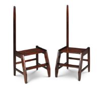 A PAIR OF MAHOGANY LIBRARY STEPS, EARLY 20TH CENTURY