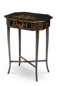 A REGENCY BLACK AND GILT CHINOISERIE DECORATED OCCASIONAL TABLE, CIRCA 1815