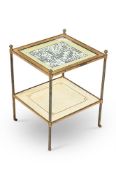 A GILT BRASS TWO TIER ETAGERE, BY MALLETT, LATE 20TH CENTURY