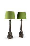 A PAIR OF BRONZE LAMP BASES, IN NEOCLASSICAL TASTE, 19TH CENTURY