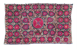 A LARGE UZBEK SUZANI, 19TH CENTURY