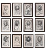 JACOBUS HOUBRAKEN (DUTCH, 1698-1780), A SET OF TWELVE PORTRAITS OF HISTORICAL NOTABLES