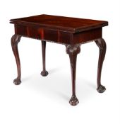 A GEORGE II CARVED MAHOGANY TEA TABLE, MID 18TH CENTURY