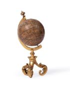 A SMALL FRENCH DESK GLOBE, BY CHARLES FORTIN PARIS, MID 19TH CENTURY