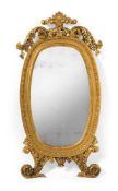AN ITALIAN CARVED GILTWOOD MIRROR, LATE 18TH OR EARLY 19TH CENTURY