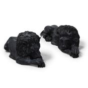 AFTER ANTONIO CANOVA (1757-1822), A PAIR OF BRONZE ANIMALIER LIONS