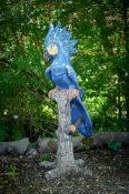 A LARGE PAINTED CONCRETE MODEL OF A BLUE MACAW, LATE 20TH CENTURY