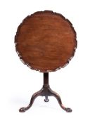 AN EARLY GEORGE III CARVED MAHOGANY 'PIE CRUST' TRIPOD TABLE, CIRCA 1760