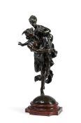 VINCENT-DÉSIRE FAURE DE BROUSSE (1843 -1908), A LARGE BRONZE FIGURAL GROUP OF MERCURY AND PANDORA
