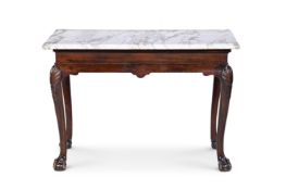 A GEORGE II CARVED MAHOGANY SIDE OR CONSOLE TABLE, CIRCA 1730