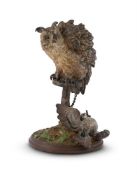 AN AUSTRIAN COLD PAINTED BRONZE 'HUNTING OWL' BY FRANZ BERGMAN, EARLY 20TH CENTURY