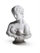 A LARGE VICTORIAN PLASTER BUST OF CLYTIE, 19TH CENTURY