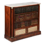 Y A REGENCY ROSEWOOD AND GILT METAL MOUNTED OPEN BOOKCASE, CIRCA 1820