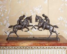 AFTER ISIDORE-JULES BONHEUR (1827-1901), A LARGE EQUESTRIAN BRONZE 'THE POLO PLAYERS'