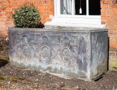 A GEORGE II RECTANGULAR LEAD CISTERN, DATED 1750