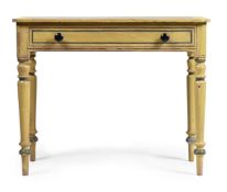 AN UNUSUAL REGENCY YELLOW PAINTED SIDE TABLE, CIRCA 1820-1830