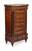 A FRENCH MAHOGANY AND GILT BRASS MOUNTED SECRETAIRE CHEST, BY LAMOINE, PARIS, LATE 19TH CENTURY