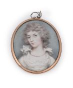 Y ANDREW PLIMER (1763-1837), MINIATURE PORTRAIT OF A LADY