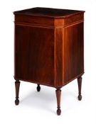 Y A LATE GEORGE III ROSEWOOD AND SATINWOOD BANDED PIER CABINET, CIRCA 1800