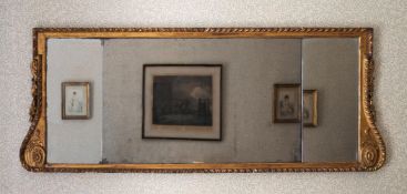 A GEORGE II GILTWOOD 'TRIPTYCH' OVERMANTLE MIRROR, CIRCA 1730