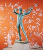 JOHN TALBOTT DONOGHUE (AMERICAN, 1853-1903), A RARE BRONZE FIGURAL GROUP 'THE YOUNG SOPHOCLES'