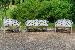 A THREE PIECE CAST IRON GARDEN SUITE, LATE 19TH CENTURY